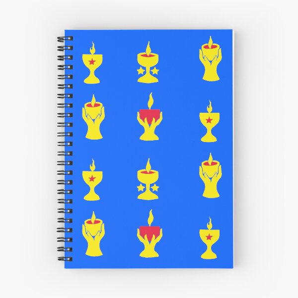Item preview, Four Flaming Chalices on Cobalt Blue designed and sold by ingridthecrafty.