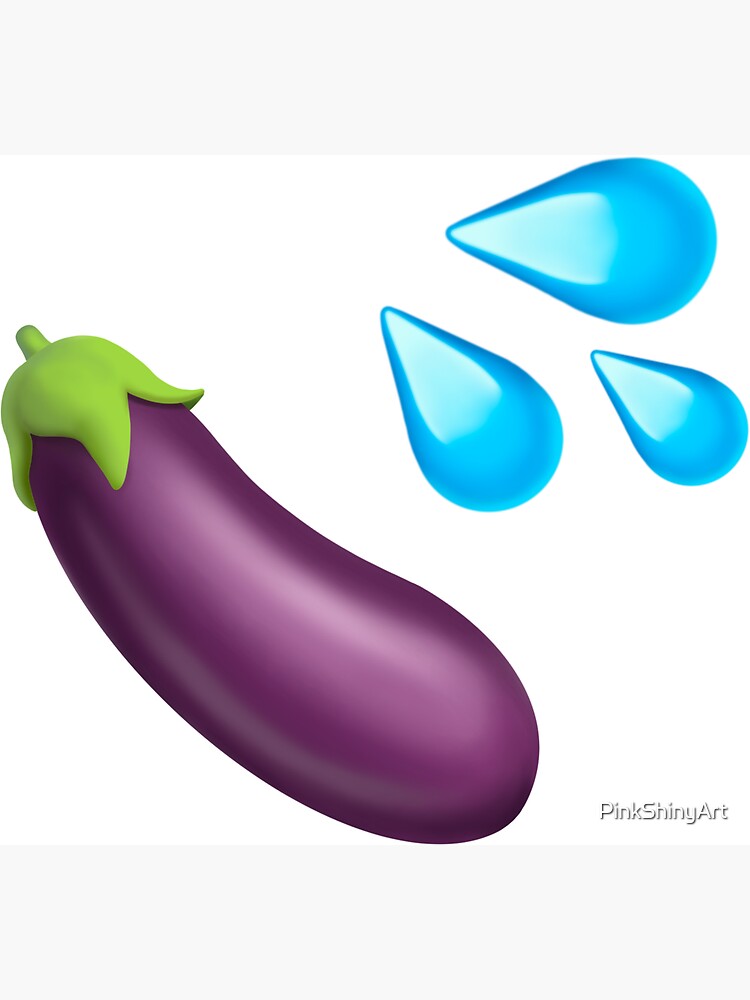 Eggplant and water drops emoji