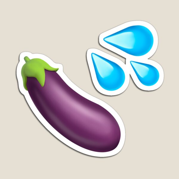 Eggplant and water drops emoji