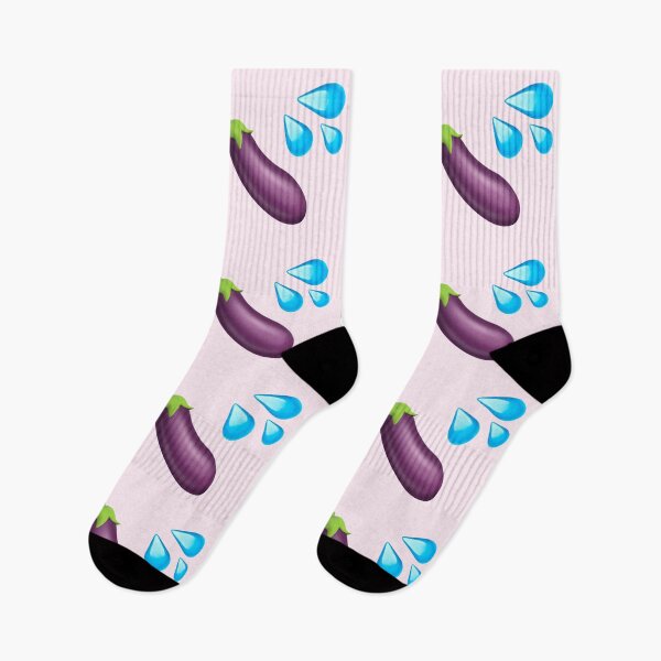 Item preview, Eggplant and water drops emoji designed and sold by PinkShinyArt.