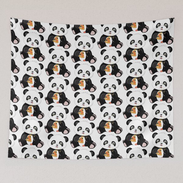 Item preview, Panda bear eating pizza designed and sold by atedesigns.