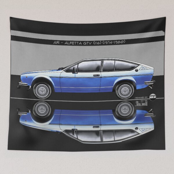 Item preview, Azaziel Original Series - Drawing of AR - Alfetta Gtv (116) in Azzurro Le Mans designed and sold by Azaziel.