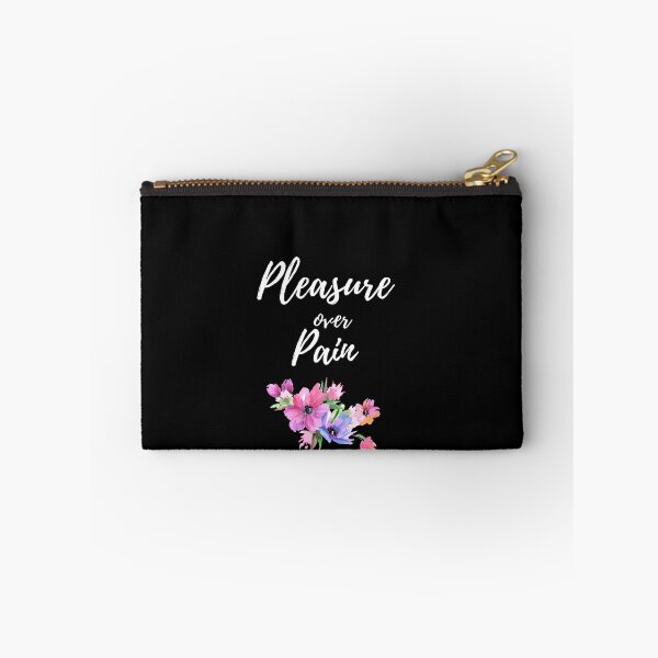 Item preview, Pleasure over Pain slogan, flower bunch, black background designed and sold by PalomaHealing24.