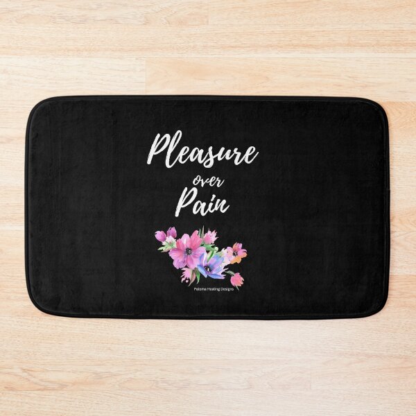 Item preview, Pleasure over Pain slogan, flower bunch, black background designed and sold by PalomaHealing24.