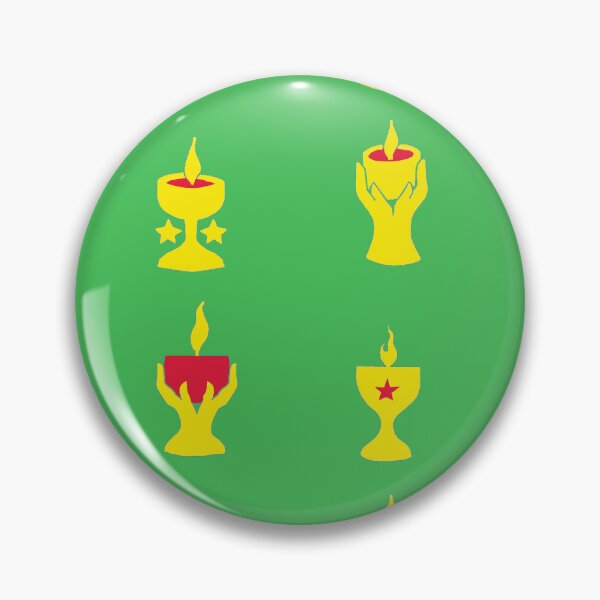 Item preview, Four Flaming Chalices on Grass Green designed and sold by ingridthecrafty.