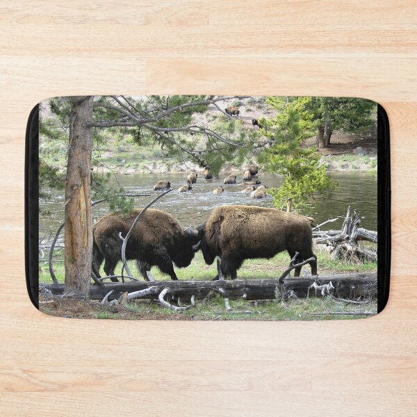 Item preview, Bison Locking Horns in Yelllowstone  designed and sold by Duncan Bullock.
