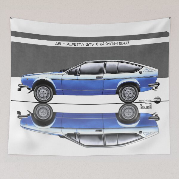 Item preview, Azaziel Original Series - Drawing of AR - Alfetta Gtv (116) in Azzurro Le Mans designed and sold by Azaziel.