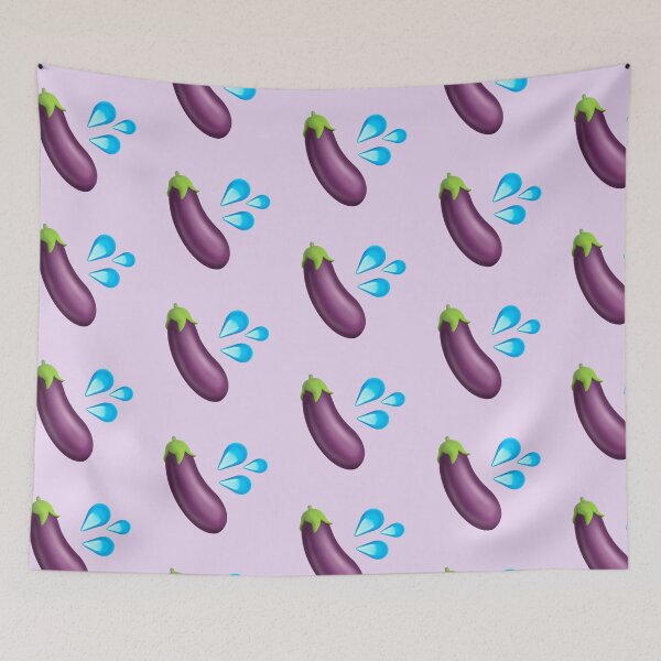 Item preview,  Eggplant and drops emoji designed and sold by PinkShinyArt.