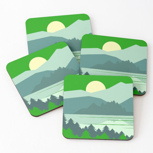 Item preview, Camping in the mountain forest, lake reflection designed and sold by TouchofAlaska.