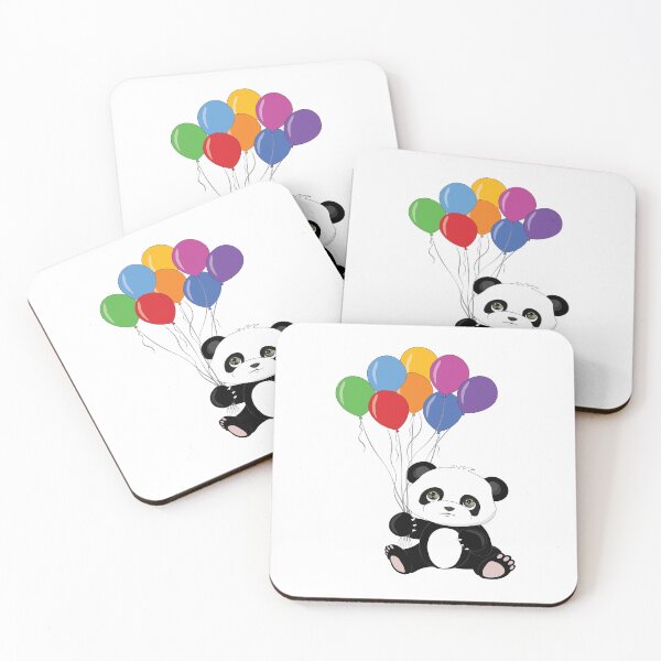 Item preview, Panda bear holding balloons designed and sold by atedesigns.