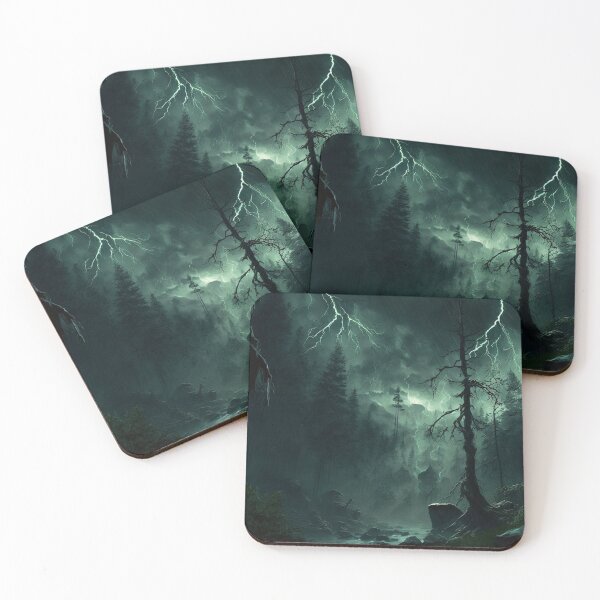 Item preview, Powerful Thunderstorm & Lightning Rolling in to the Forest in Hues of Green designed and sold by Dragonstrom.