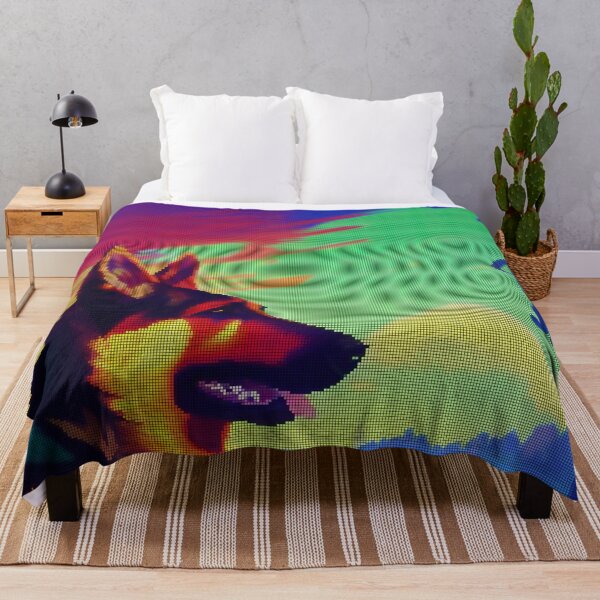 Artikelvorschau, Colorful Abstract German Shepherd 8-bit Pixel Art entworfen und verkauft von PixelDripped.