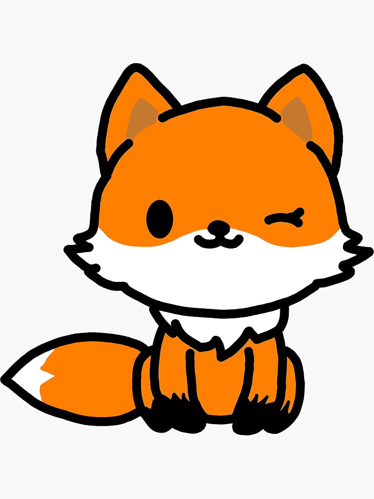 "Cute Fox Cartoon" Sticker by Soomz | Redbubble