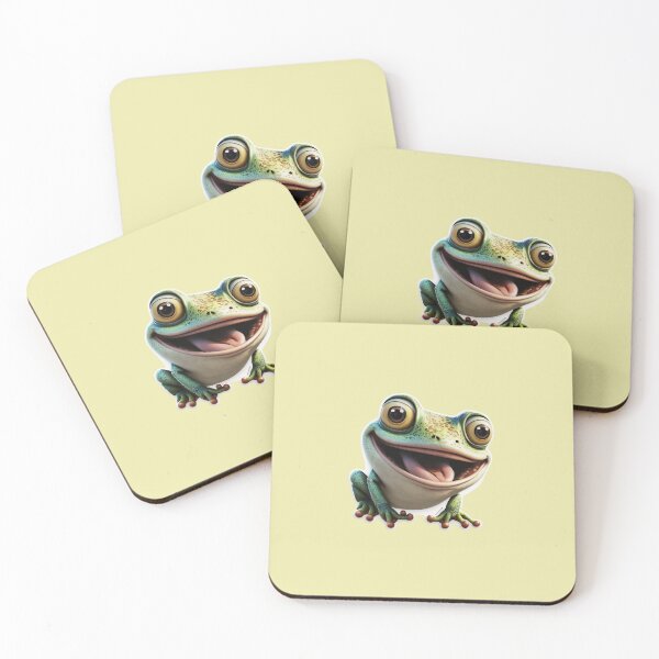 Aperçu de l'œuvre Autocollant grenouille souriante - Un rendu 3D inspiré de Pixar et Disney créée et vendue par kfir marco.