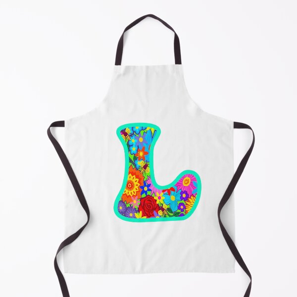 Item preview, Turquoise Floral Alphabet Letter L – Colorful Boho Psychedelic Flower Typography Art designed and sold by Vividality.