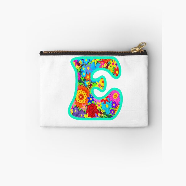 Item preview, Turquoise Floral Alphabet Letter E – Colorful Boho Psychedelic Flower Typography Art designed and sold by Vividality.