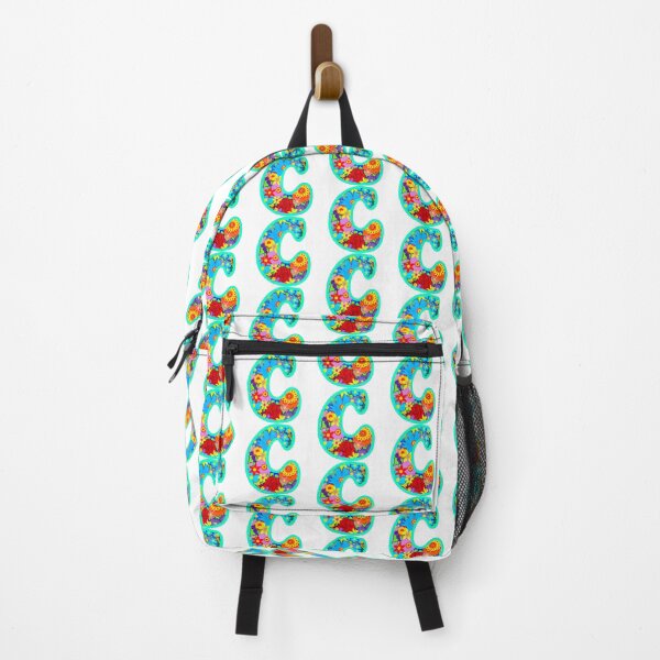 Item preview, Turquoise Floral Alphabet Letter C – Colorful Boho Psychedelic Flower Typography Art designed and sold by Vividality.