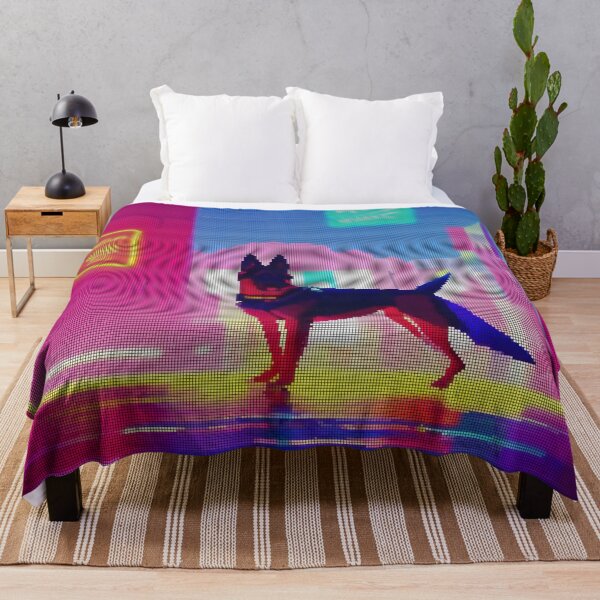 Artikelvorschau, Colorful Abstract German Shepherd 8-bit Pixel Art entworfen und verkauft von PixelDripped.