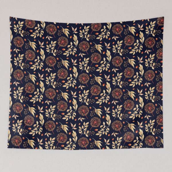 Item preview, Shimmering Dandelion - Navy Blue designed and sold by JaselviiStudio.