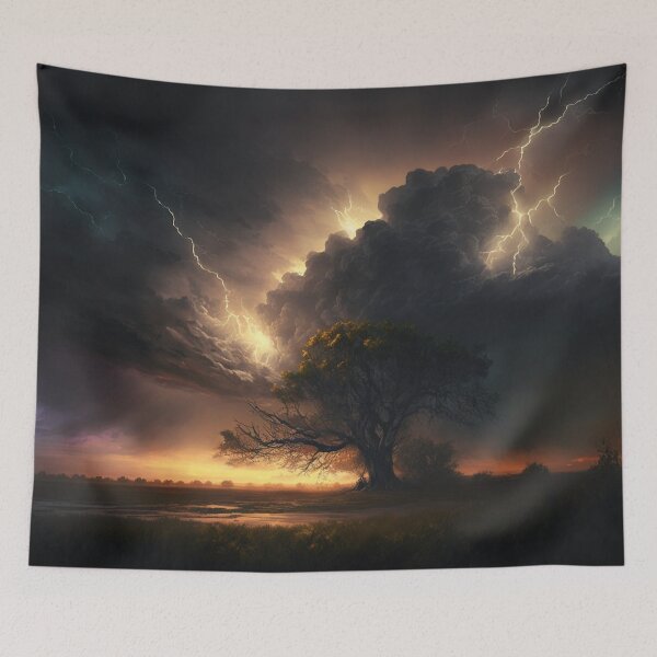 Item preview, Colorful Electrical Storm Rolling in Over the Prairie designed and sold by Dragonstrom.
