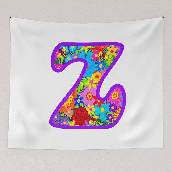 Item preview, Purple Floral Alphabet Letter Z – Colorful Boho Psychedelic Flower Typography Art designed and sold by Vividality.