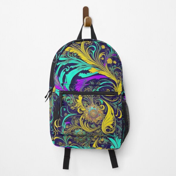 Item preview, Art Nouveau Alphonse Mucha Neon Psychedelic Floral Design designed and sold by entwithanaxe.