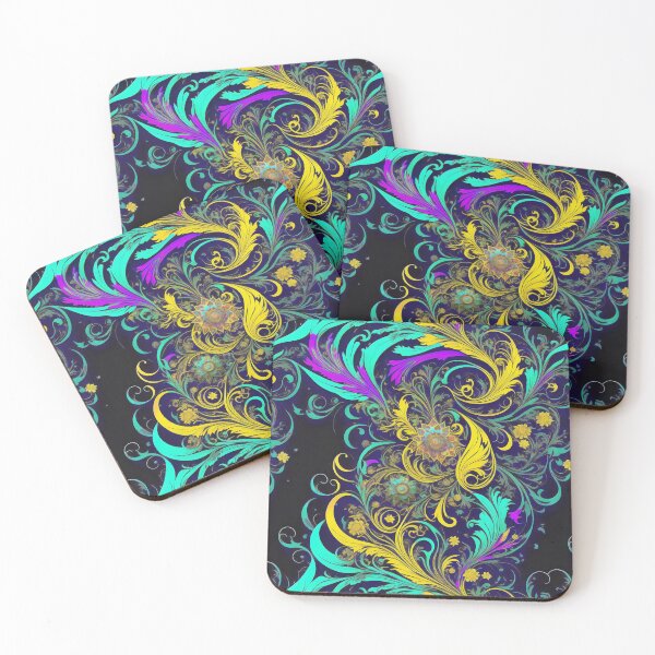 Item preview, Art Nouveau Alphonse Mucha Neon Psychedelic Floral Design designed and sold by entwithanaxe.