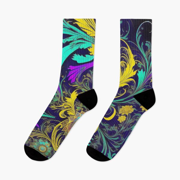 Item preview, Art Nouveau Alphonse Mucha Neon Psychedelic Floral Design designed and sold by entwithanaxe.