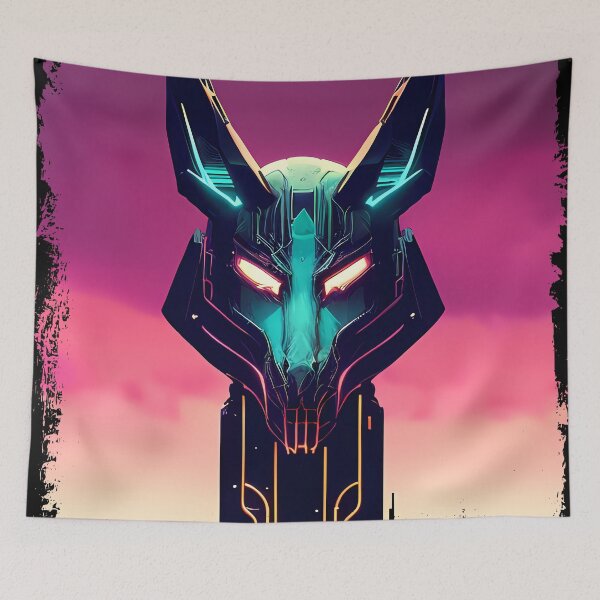 Item preview, "Anubis Resurrected: A Cyberpunk Twist on the Egyptian God" designed and sold by Mytho Merch.