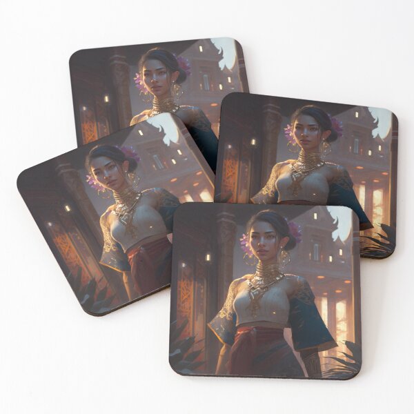 Item preview, Traversing Time: A Beautiful Girl in Traditional Garb Amidst Majestic Architecture designed and sold by oanaunciuleanu.