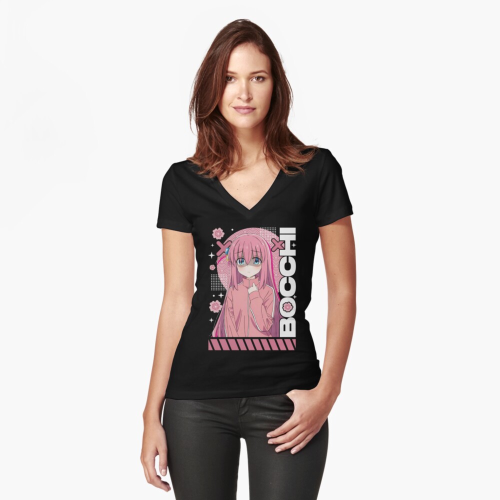 Aperçu de l'œuvre T-shirt moulant col V créée et vendue par Neelam789.