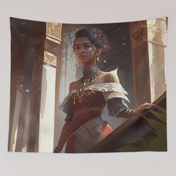 Item preview, Traversing Time: A Beautiful Girl in Traditional Garb Amidst Majestic Architecture designed and sold by oanaunciuleanu.