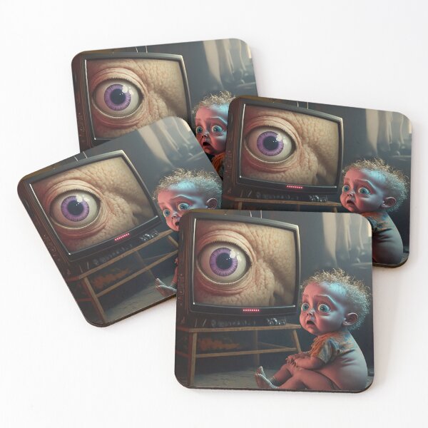 Item preview, Scared toddler watching TV designed and sold by Simone Davino.