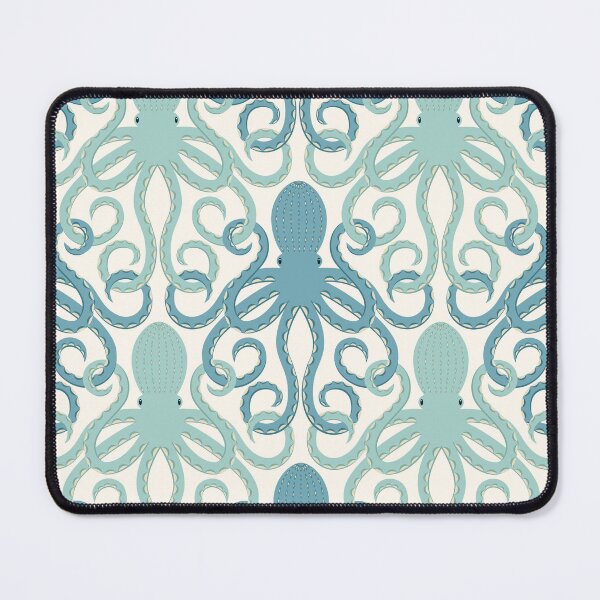 Item preview, Bath time with interlocking Octopuses in sea green and blue  designed and sold by Portia Monberg.