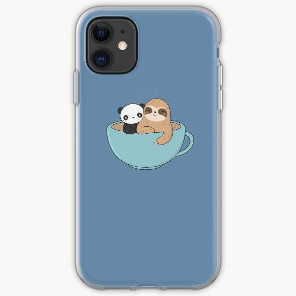 Kawaii Cute Sloth and Panda iPhone Soft Case