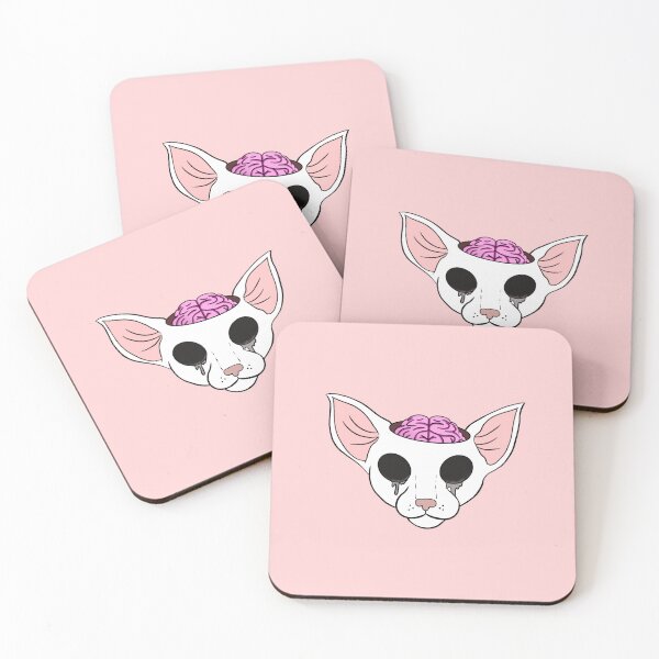 Item preview, Cat with brain showing and hollow eyes designed and sold by Woodenlettuce.