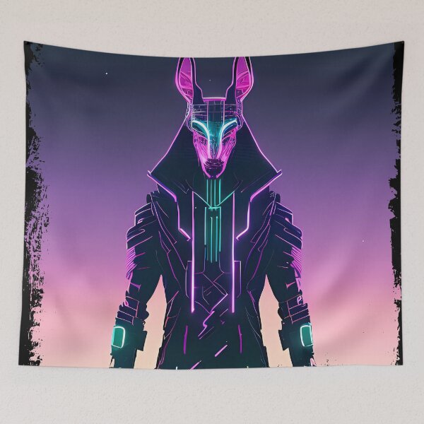 Item preview, "Anubis Resurrected: A Cyberpunk Twist on the Egyptian God" designed and sold by Mytho Merch.