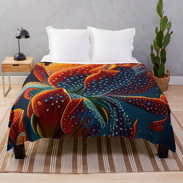 Aperçu de l'œuvre Illustration de fleur extraterrestre vibrante de style pointillisme créée et vendue par RK - Shop.