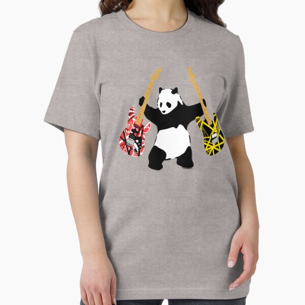Item preview, Panda with Guitars | Panda with Axes | Banksy inspired Panda | EVH frankenstrat vs. Bumblebee designed and sold by PandaWithAxes.