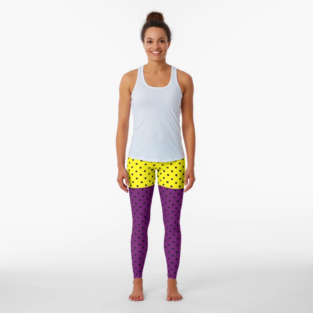 Purple polka dot leggings hotsell