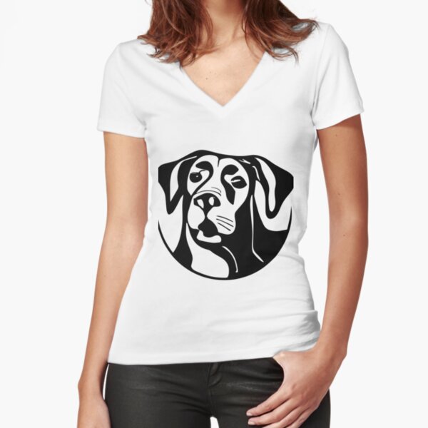 Cute animals - Dog Fitted V-Neck T-Shirt