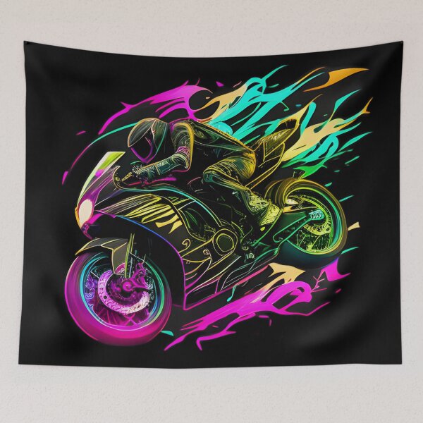 Item preview, Cyberpunk Colorful Futuristic Superbike designed and sold by beluxe.