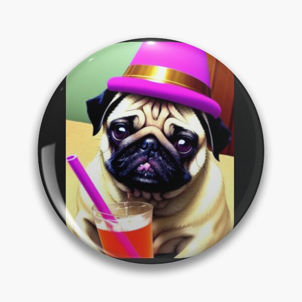 Item preview, Tarjeta en blanco Partying Pug para cualquier ocasión designed and sold by ArtofMac.