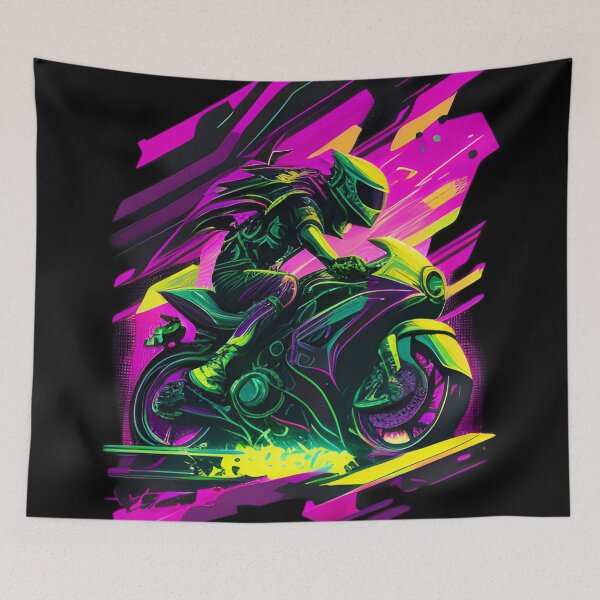 Item preview, Cyberpunk Colorful Futuristic Superbike designed and sold by beluxe.