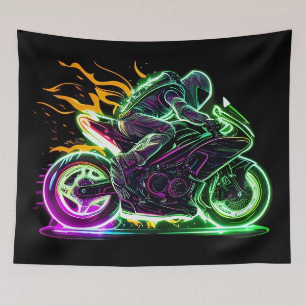 Item preview, Cyberpunk Colorful Futuristic Superbike designed and sold by beluxe.
