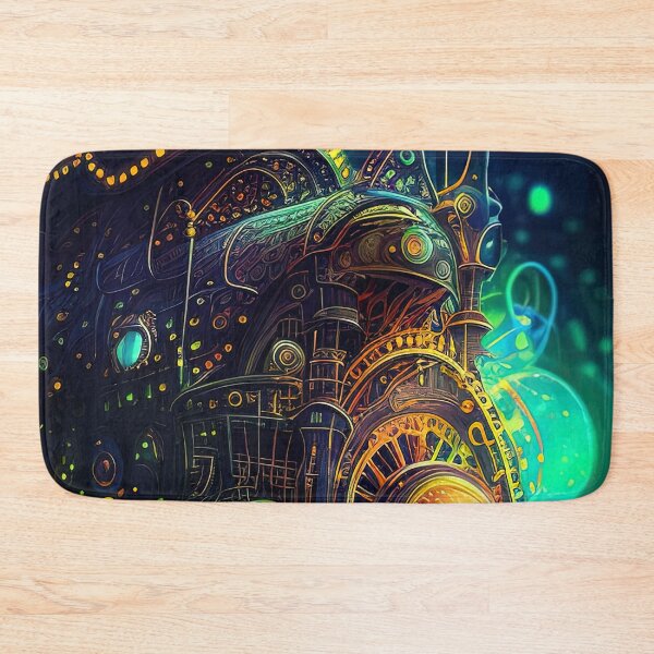 Item preview, Colorful pointillism vibrant steampunk train designed and sold by RK - Shop.