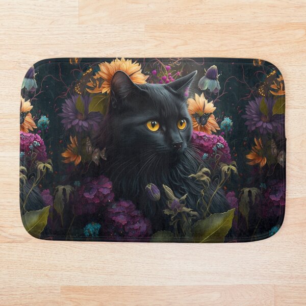 Aperçu de l'œuvre Chat noir en fleur créée et vendue par Isilver-me.