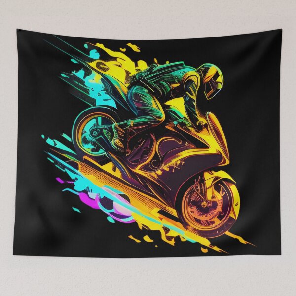 Item preview, Cyberpunk Neon Colorful Futuristic Superbike designed and sold by beluxe.