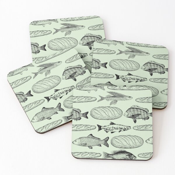 Item preview, Loaves + Fishes - Pale Green designed and sold by thecrunchyflea.