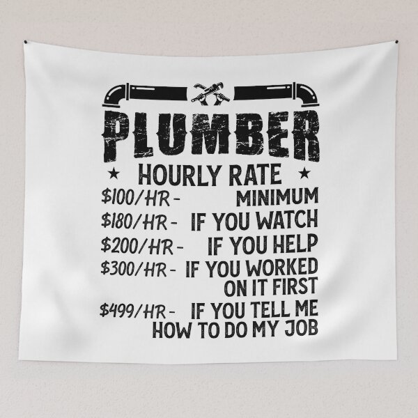 Item preview, Plumber Hourly Rate Vintage Design For Plumbers - Funny Plumbing designed and sold by naworas.